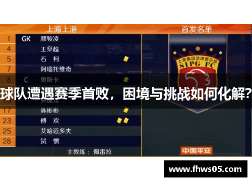 球队遭遇赛季首败，困境与挑战如何化解？